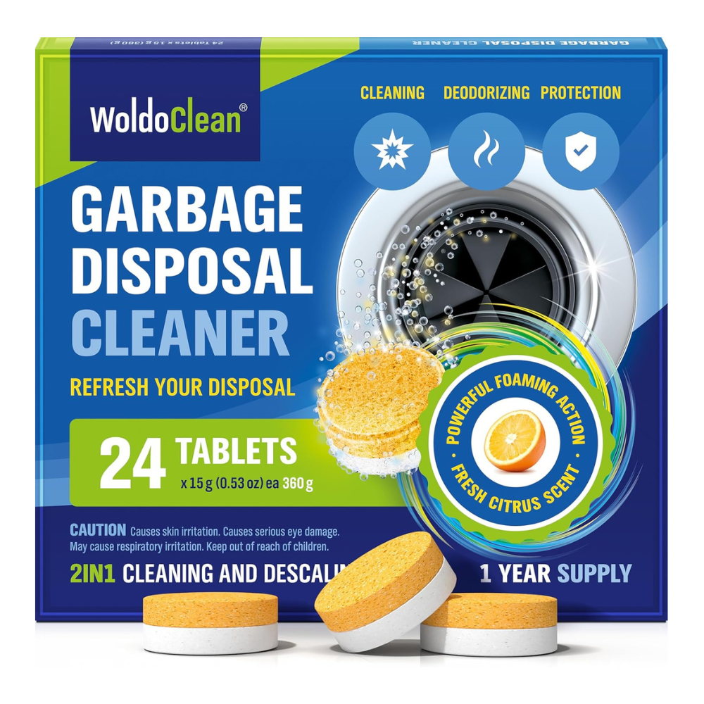 Untitled design - 2026-07-25T055811.369 WoldoClean Garbage Disposal Cleaner Tablets 24 Pack - Image 1